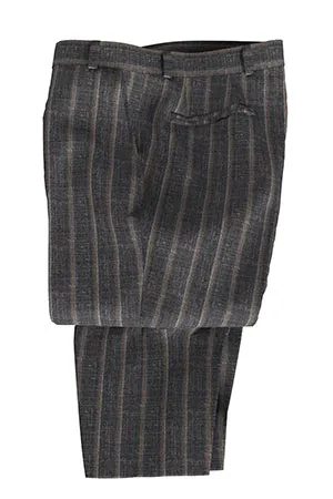 WOOL&LINEN　グレーネップ×ゴールドストライプ(MK102884)